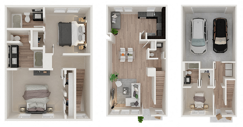 Floor plan for 3 beds, 3.5 baths, 1780 sqft